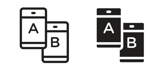 A B testing icon symbol, black style vector icons pack © RImon