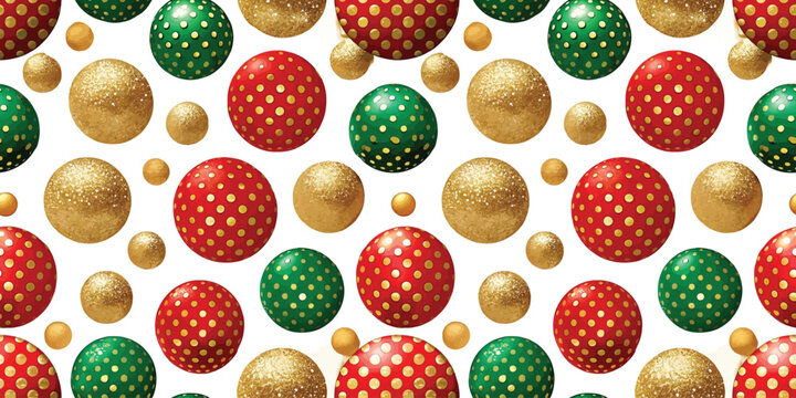 Colorful polka dot spheres arranged in a festive holiday pattern. Vector