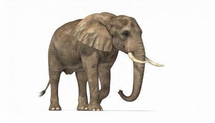 Fototapeta premium Stegotetrabelodon isolated on white background prehistoric animal