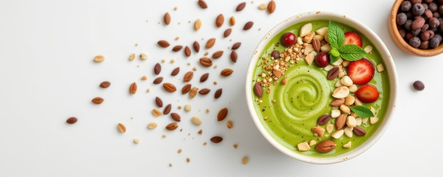 Creating a vibrant smoothie bowl kitchen recipe guide cozy space top view green superfoods