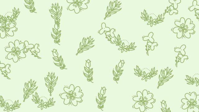 Soft floral pattern animation background with lavender flowers.