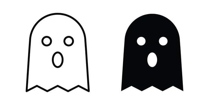 Ghost icon editable designs collection. black and white icons
