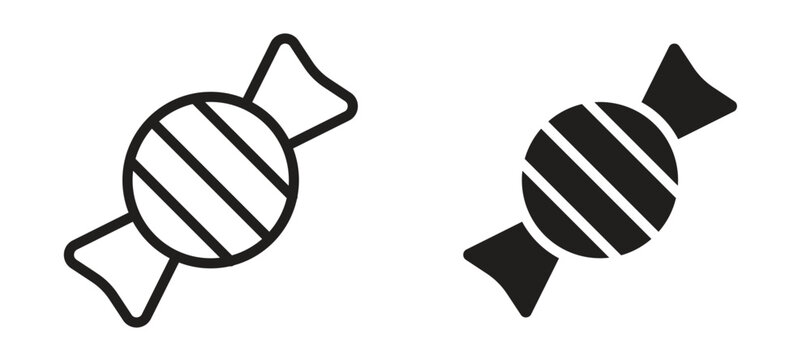 Candy icon symbol, black style vector icons pack