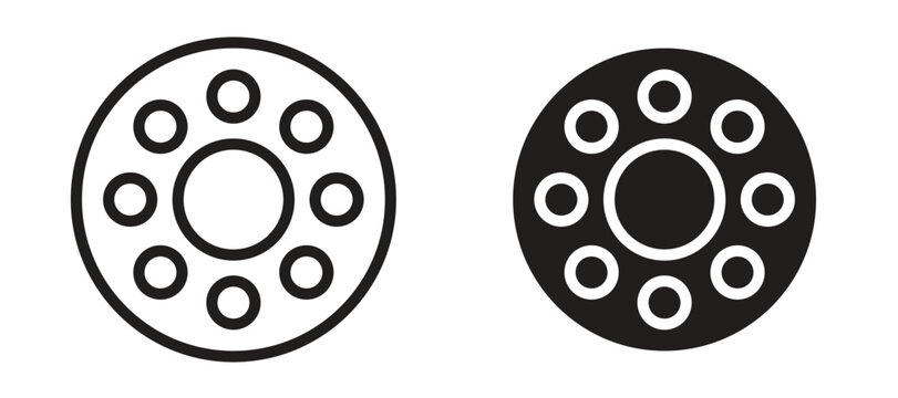 Car bearing icon symbol, black style vector icons pack
