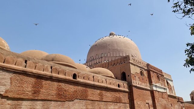 Ancient Outer Wall  of Historical Kabuli Bagh Mosque in Panipat India