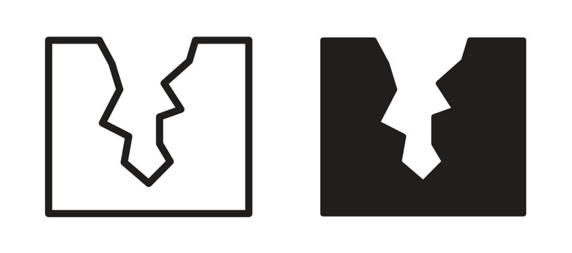 Crack icon symbol, black style vector icons pack