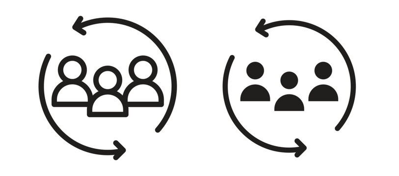 Customer retention icon symbol, black style vector icons pack