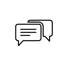 Naklejka premium Two chat bubbles with lines indicating text Vector, illustration