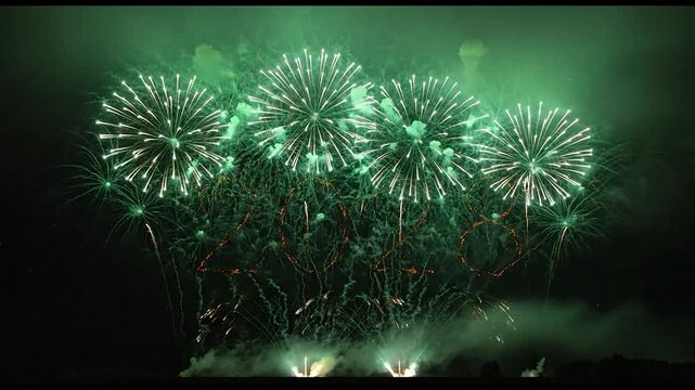 Fireworks Display Celebrating New Year 2028.