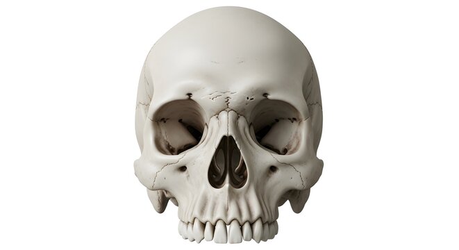 Human skull anatomy a detailed frontal view for medical and artistic study