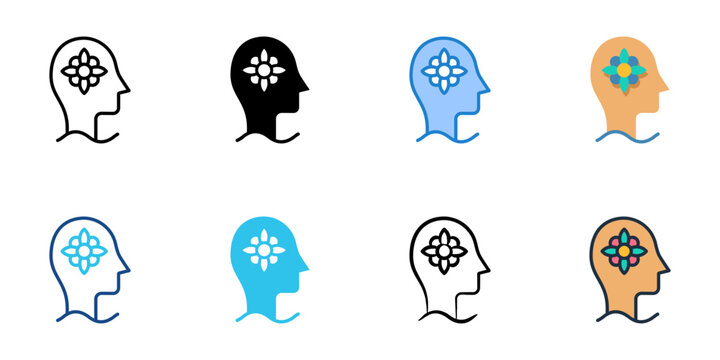 Stress relief icons set multiple style collection. Editable stroke 
