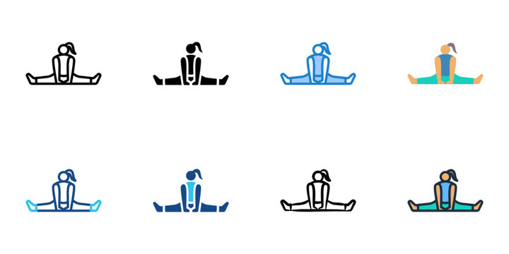 Flexibility icons set multiple style collection. Editable stroke 
