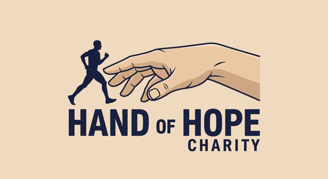 Charity Logo Depicting Humanity, Assistance, and Movement Towards a Goal, Symbolic Imagery