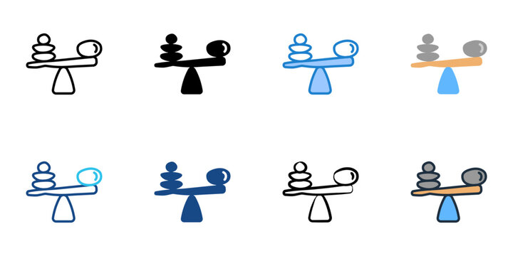 Balance icons set multiple style collection. Editable stroke 
