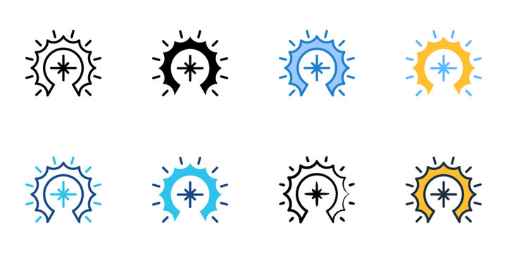 Enlightenment icons set multiple style collection. Editable stroke 
