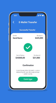 Seamless digital transaction confirmation screen on a smartphone, showcasing a successful e-wallet transfer with sender and recipient details