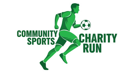 Obraz premium Community Sports Charity Run Illustration Featuring Soccer Player And Ball For Promotional Design
