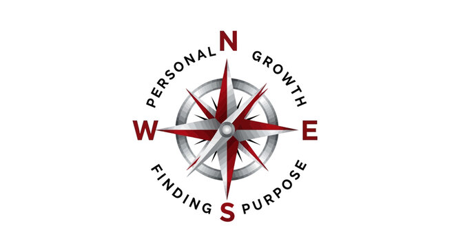Compass Guiding Personal Development and Purpose, Aiming For A Brighter Future Vision