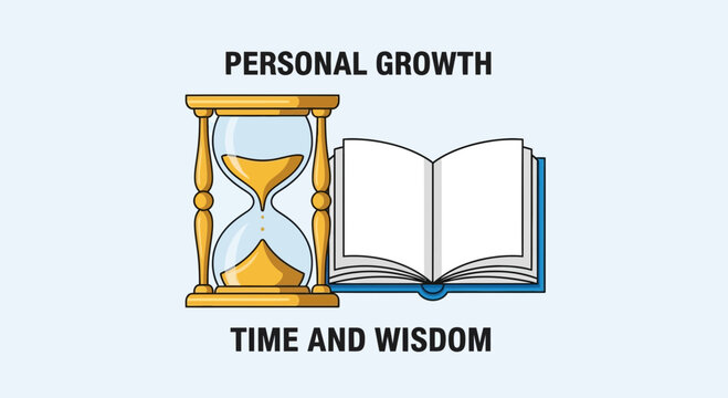 Conceptual Visual Depicting Personal Evolution, Knowledge, Experience And Time Management Processes