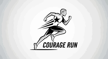 Fototapeta premium Courage Run: Empowering Image of Determination, Achievement, and Athletic Excellence