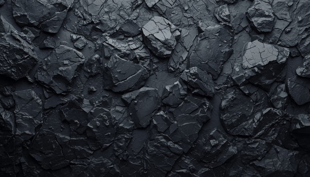 A close-up view of dark rough textured rocky surface