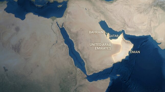 Aerial view of the Arabian Peninsula.