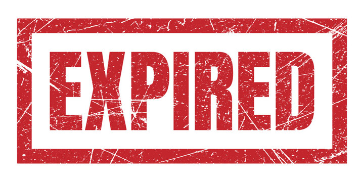 Expired grunge red rubber stamp icon isolated on white background, design for invalid status and product time limit.