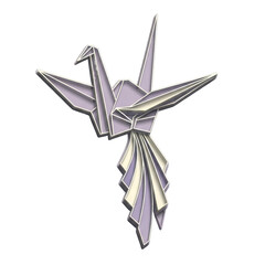 Obraz premium Elegant origami crane bird digital art on black background