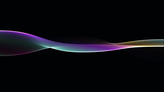 RGB Spectrum Wave background animation, spectrum wave animation with black background . 4 k animation video . with black background 