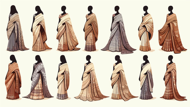 Variety of Traditional Indian Saree Draping Styles