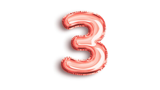 Shiny 3D number one symbol in metallic red font on a white background designed as a professional business icon character illustration