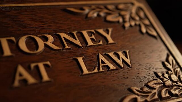 Attorney at Law Wooden Sign - Classic Professional Office Decor