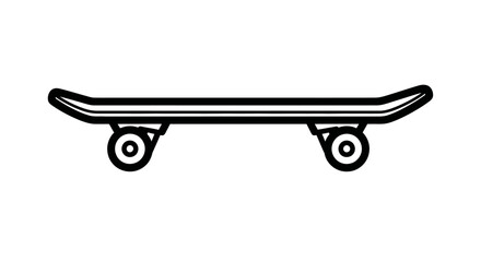 skateboard icon with wheel, black and white illustration © Freelancer