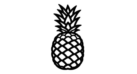 Obraz premium black silhouette of a pineapple on a white background