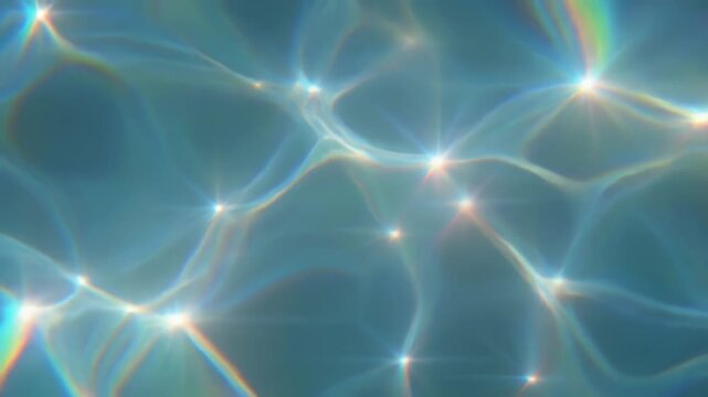 屈折する光が波紋のように広がる幻想的で静寂な抽象光背景