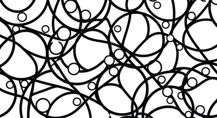 Fototapeta premium Black Lines and Circles on White Background