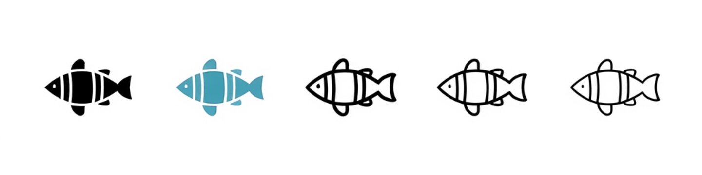 Clown fish line icon vector set. Thin line customizable illustration. Contour symbol. Vector isolated outline drawing. Editable stroke