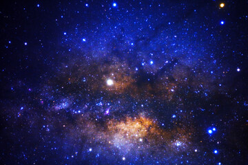 The center of Milky way galaxy with stars and space dust in the universe