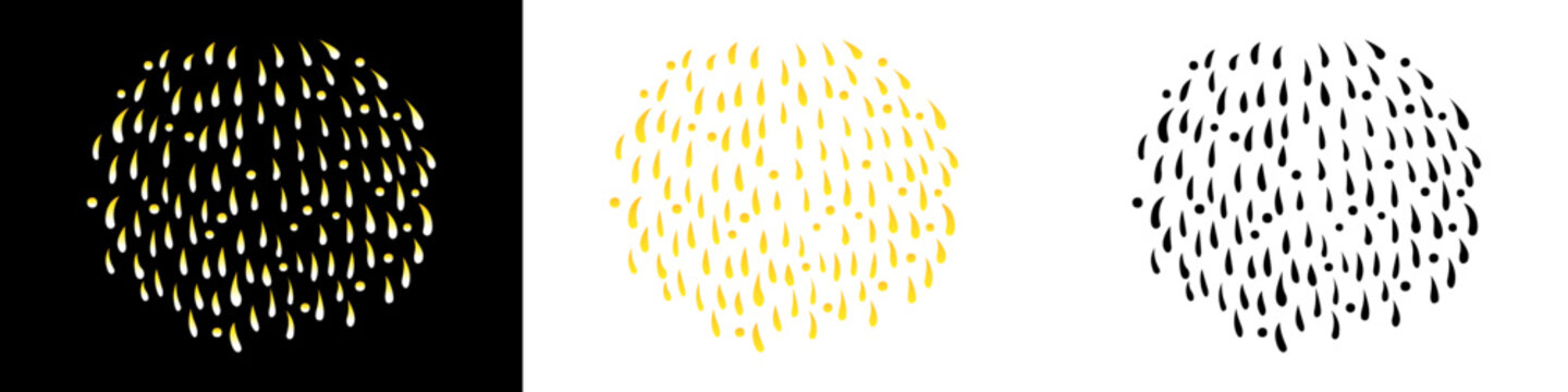 手書き風の小さな火花が散る花火イラスト3種類セット