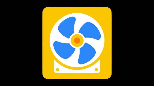 electronic fan cooling system rotating animation HD 4K