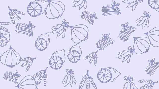 Citrus Pattern Sketches For Background Use In Video.