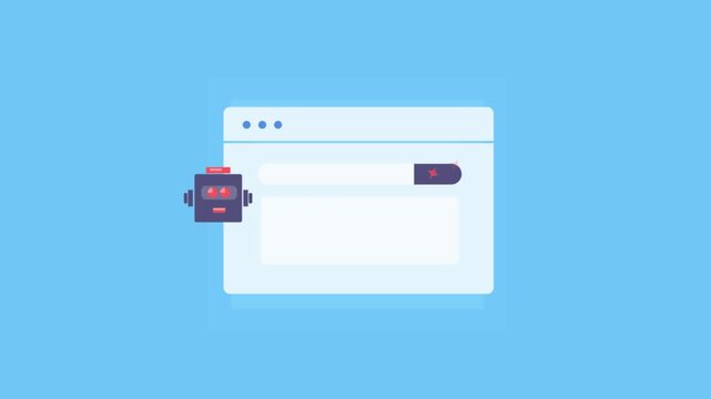 Web browser with search bar, robot assistant generates context summary, generative AI technology for intelligent search engine, deep language model.