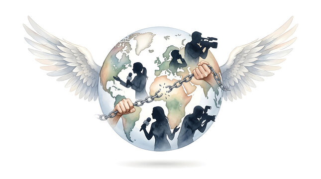 World press freedom day concept in vector illustration.