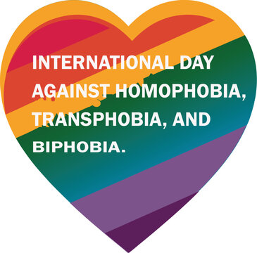 Colorful hands raised in unity against homophobia transphobia and biphobia for international day