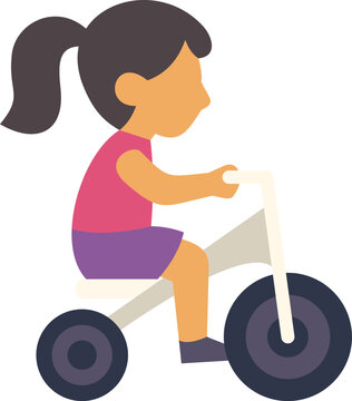 Girl riding tricycle, enjoying playtime and embodying carefree childhood