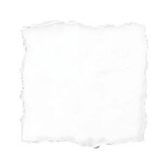 Obraz premium White torn paper square isolated on white background