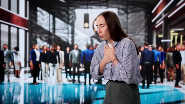 Woman Having Sudden Panic Attack