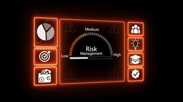 Risk management is the process of identifying, assessing, and mitigating risks to minimize future occurrences, ensuring organizational readiness . on transparent background.