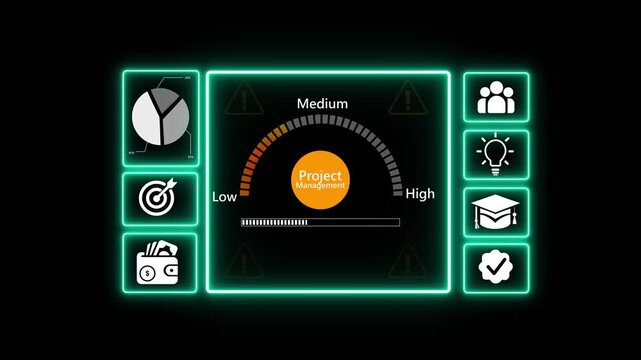 Project management is the process of identifying, assessing, and mitigating risks to minimize future occurrences, ensuring organizational readiness . on transparent background.