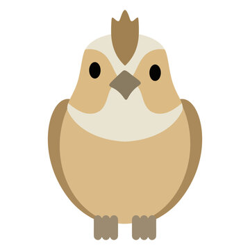 Lark bird illustration in minimalist vector style. Symbol of morning chronotype and early riser individual. Cute animal character for educational design, nature theme and habit tracking